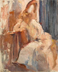 Femme assise avec une harpe, c.1890